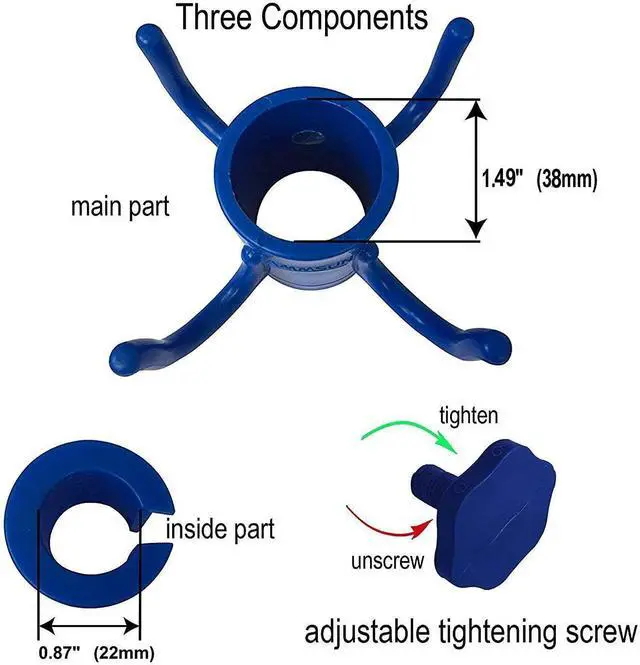 Alt view image 3 of 7 - Beach Umbrella Hanging Hook,4-prongs Plastic Umbrella Hook Hanging for Towels /Hats/Clothes/Camera/Sunglasses/ Bags,Fit for Beach,Camping Trips Blue