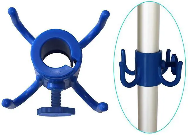 Alt view image 6 of 7 - Beach Umbrella Hanging Hook,4-prongs Plastic Umbrella Hook Hanging for Towels /Hats/Clothes/Camera/Sunglasses/ Bags,Fit for Beach,Camping Trips Blue