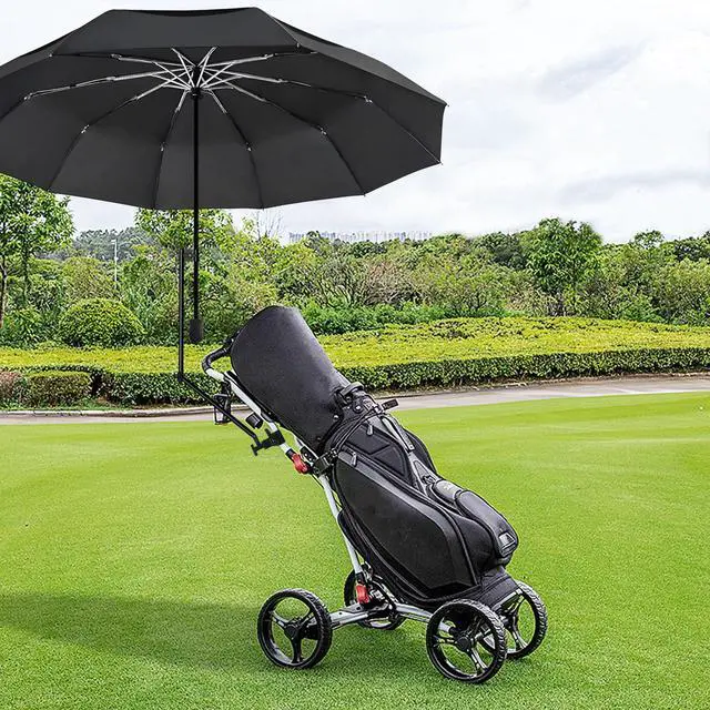 Alt view image 7 of 7 - UPF 50+ Golf Umbrella with Adjustable Universal Clamp Portable Umbrellas for Rain, Manual Open & Close (Black, 43.3'')