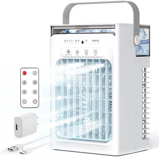 Main image of Portable Air Conditioners, 4-Speed Mini Air Conditioner, 3-in-1 Personal Cooling Fan, Small AC Unit with 1000ml Water Tank, 2/4/6H Timer, USB Powered (5V 2A Adapter Included) for Bedroom Office Desk