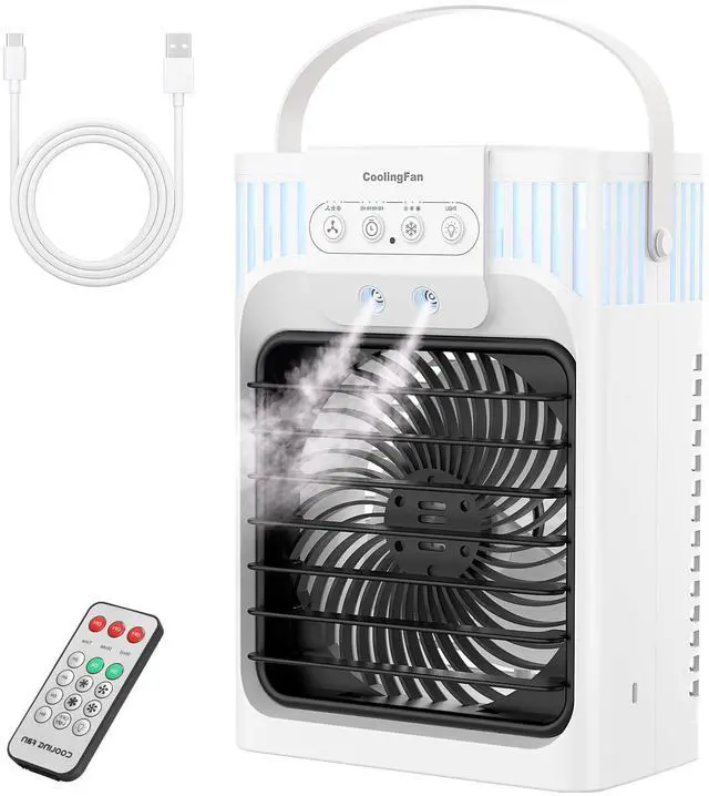 Main image of Portable Air Conditioners, 4 in 1 1200ML Personal Air Conditioner, Evaporative Air Cooler Fan with Remote, 7 RGB Light Modes, 3 Speeds & 2-8H Timer for Bedroom,Car,Nightstand, Office, Dorm, RV