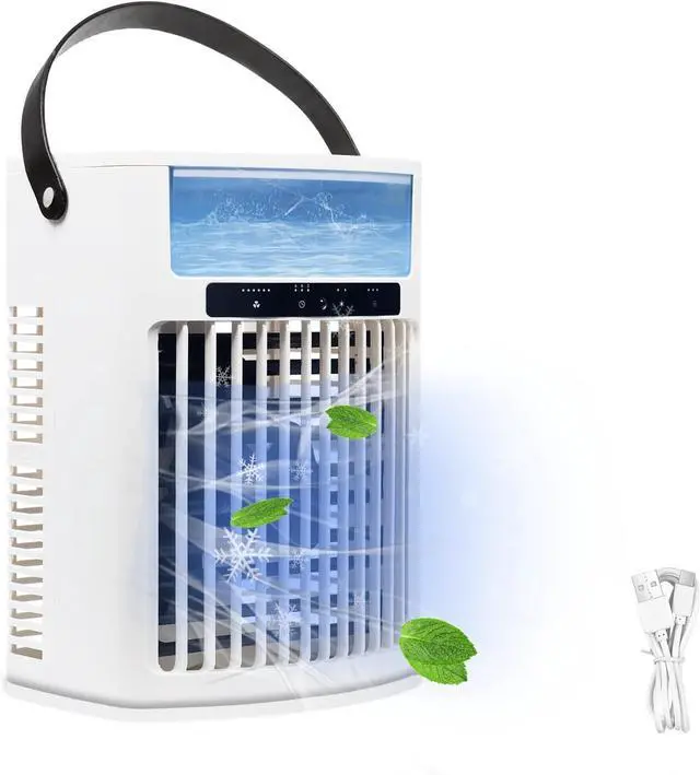 Main image of 4 In 1 Portable Air conditioners Portable Air Conditioner Small Air Conditioner Evaporative Small Air Cooler 5 Winds Speed 3 Type Of Timing 7 Night Lights Supports USB Charging Back Pocket Included