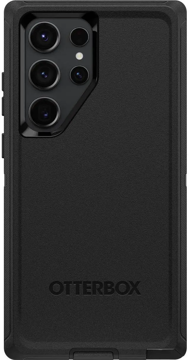 Main image of Galaxy S23 Ultra Defender Series Case - Black, Rugged & Durable, with Port Protection, Includes Holster Clip Kickstand