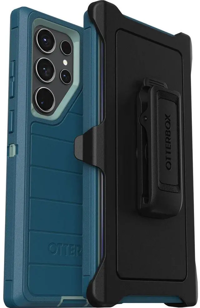 Main image of Galaxy S23 Ultra (Only) - Defender Series Case - Manoeuvre (Blue), Rugged & Durable, with Port Protection, Includes Holster Clip Kickstand, Microbial Defense Protection, Non-Retail Packaging