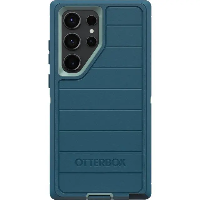 Alt view image 3 of 6 - Galaxy S23 Ultra (Only) - Defender Series Case - Manoeuvre (Blue), Rugged & Durable, with Port Protection, Includes Holster Clip Kickstand, Microbial Defense Protection, Non-Retail Packaging