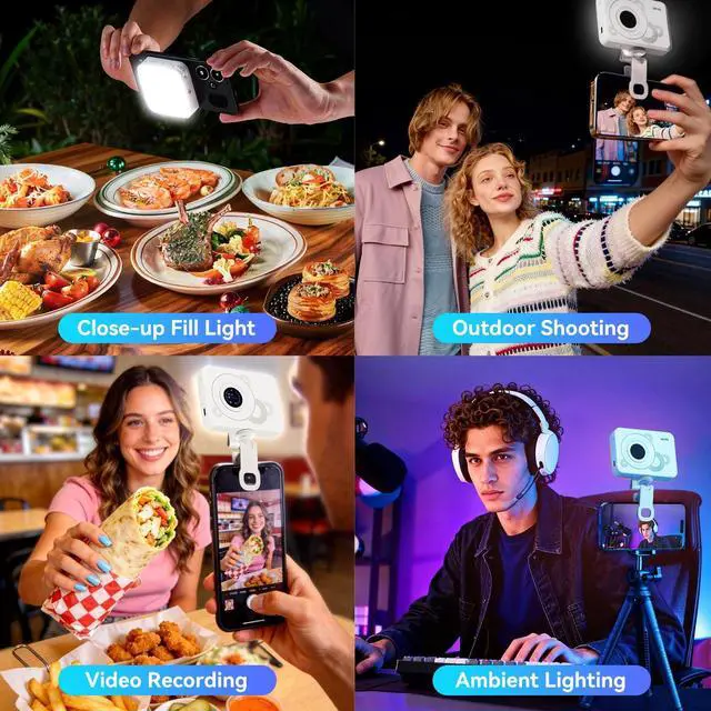Alt view image 4 of 7 - RGB Video Light, 100 LED Portable Camera Light, 360° Full Color Photography Lighting, 2700-7500K CRI 95+, 13 Light Modes for Phone, DSLR Video Recording, Vlog, YouTube Game Live Streaming