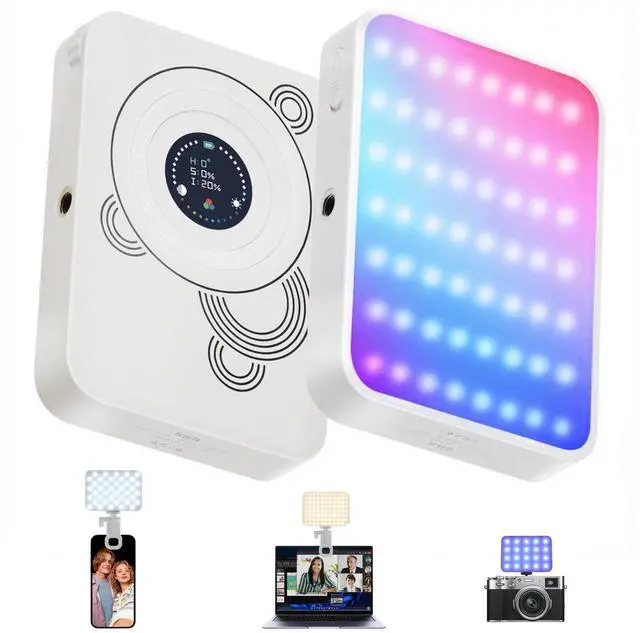 Main image of RGB Video Light, 100 LED Portable Camera Light, 360° Full Color Photography Lighting, 2700-7500K CRI 95+, 13 Light Modes for Phone, DSLR Video Recording, Vlog, YouTube Game Live Streaming