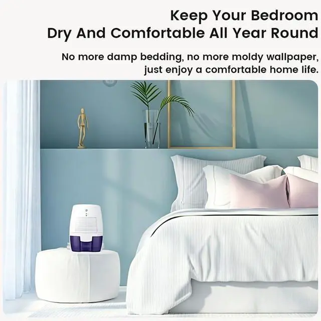 Alt view image 3 of 7 - Small Dehumidifier for Home, 17oz Compact Water Tank, Mini Dehumidifier with Auto Shut off for Bathroom Basement Closet Garage RV