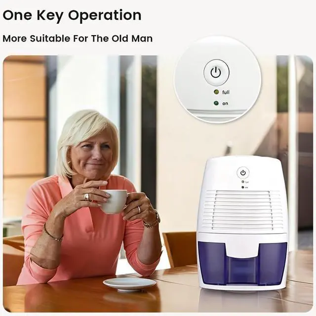 Alt view image 5 of 7 - Small Dehumidifier for Home, 17oz Compact Water Tank, Mini Dehumidifier with Auto Shut off for Bathroom Basement Closet Garage RV