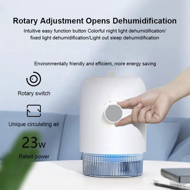 Alt view image 4 of 7 - Dehumidifier for Home (300 Sq.Ft), Small Dehumidifiers with Auto Shut Off, Ideal for Closet Bedroom Bathroom RV T1-WHITE Upgrade