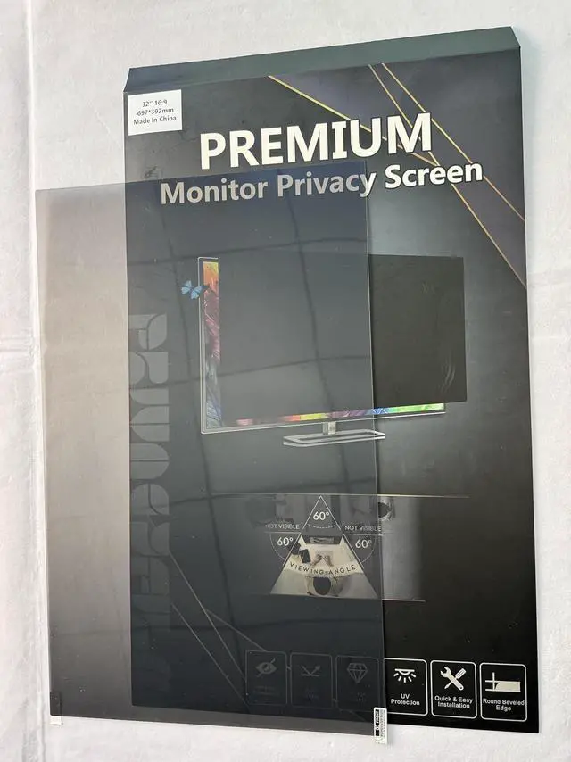 Alt view image 3 of 7 - 32 Inch Curved Computer Privacy Screen Filter for 16:9 Widescreen Computer Screen Protector Computer Screen Privacy Shield Anti Glare and Blue Light