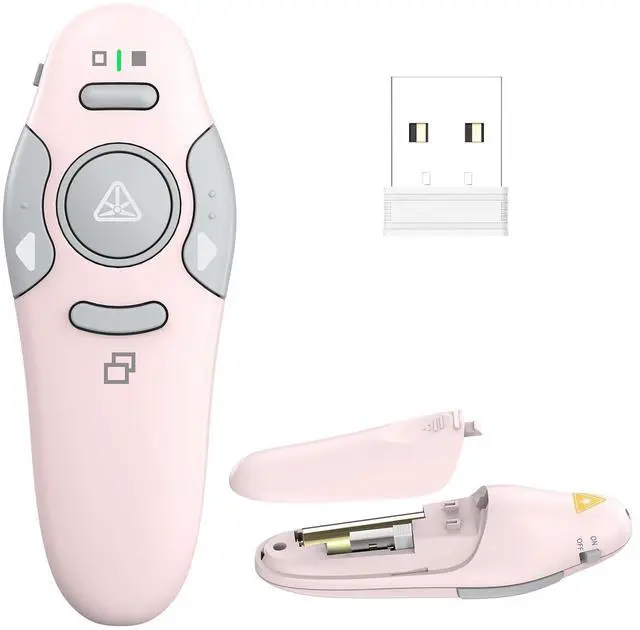 Main image of Presentation Clicker Wireless Presenter Remote Clicker for PowerPoint Presentation Remote, PowerPoint Slide Advancer for Mac/Windows/Google Slide/Keynote, Pink, A