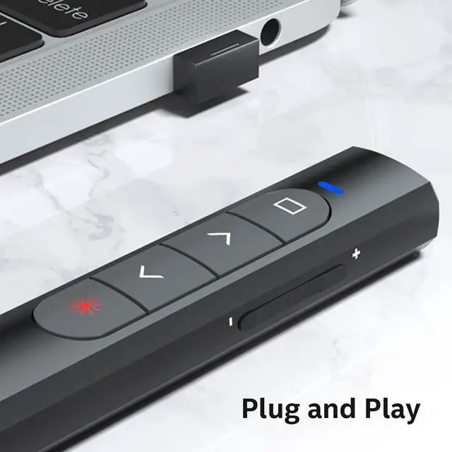 Alt view image 5 of 7 - Wireless Presentation Clicker, Wireless Pointer Clicker for PowerPoint RF 2.4GHz USB Wireless Presenter Remote with Volume Control, PowerPoint Clicker Slide Advancer