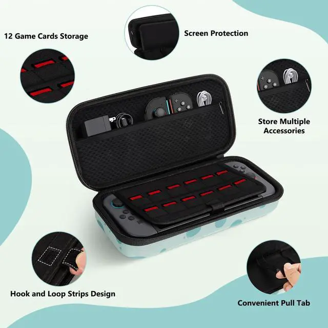 Alt view image 4 of 7 - Carrying Case for Nintendo Switch 2 (2025), Protective Hard Shell Switch 2 Case with 12 Game Card Slots & Inner Pocket & handle, Portable Switch 2 Travel Cases for Console and Accessories