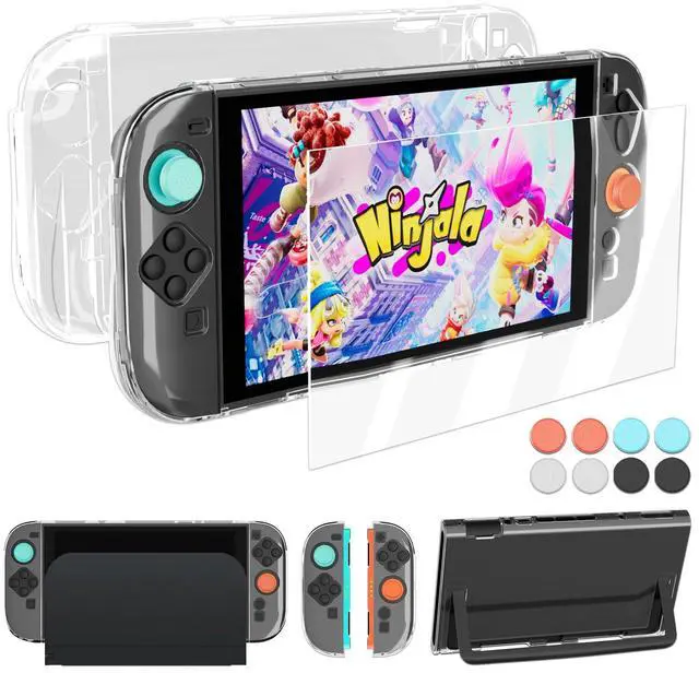 Main image of Clear Protective Case for Nintendo Switch 2 Case Dockable, PC Slim Hard Shell for Switch 2 Accessories, Scratch & Shock Protection Cover for Joycon 2 with Screen Protector and 8 Thumb Grip