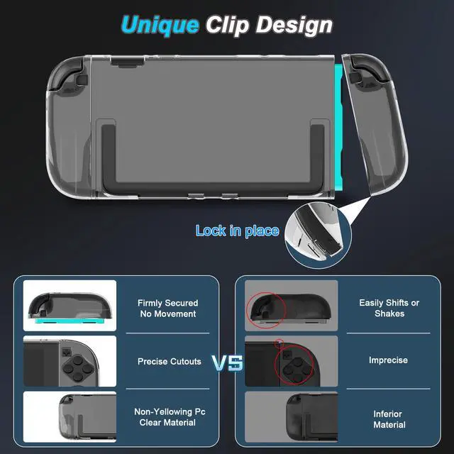 Alt view image 5 of 7 - Clear Protective Case for Nintendo Switch 2 Case Dockable, PC Slim Hard Shell for Switch 2 Accessories, Scratch & Shock Protection Cover for Joycon 2 with Screen Protector and 8 Thumb Grip