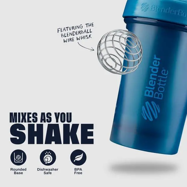 Alt view image 3 of 6 - Classic V2 Shaker Bottle Perfect for Protein Shakes and Pre Workout, 20-Ounce (3 Pack), Black, Navy, Pink