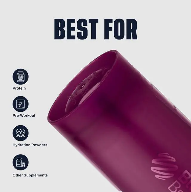 Alt view image 4 of 6 - Classic V2 Shaker Bottle Perfect for Protein Shakes and Pre Workout, 20-Ounce (3 Pack), Red, Green, Plum