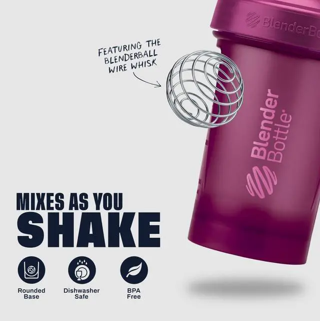 Alt view image 3 of 6 - Classic V2 Shaker Bottle Perfect for Protein Shakes and Pre Workout, 20-Ounce (3 Pack), Red, Green, Plum