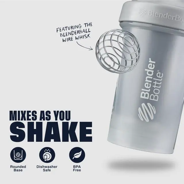 Alt view image 3 of 6 - Classic V2 Shaker Bottle Perfect for Protein Shakes and Pre Workout, 20-Ounce, Pebble Grey