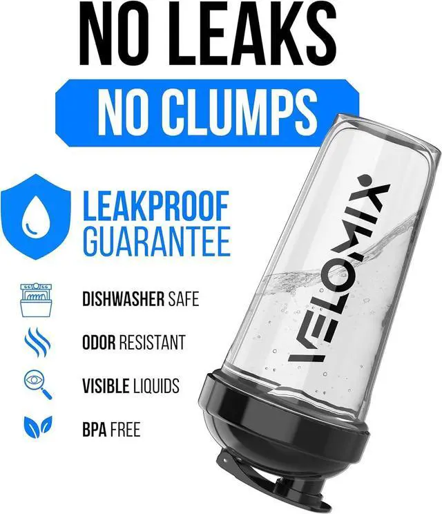 Alt view image 3 of 6 - 6 PACK- 28 oz Protein Shaker Bottle for Protein Mixes -6x Wire Whisk | Leak Proof Shaker Cups for Protein Shakes | Large, Stackable Protein Shaker Bottle Pack