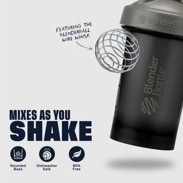 Alt view image 3 of 6 - Classic V2 Shaker Bottle Perfect for Protein Shakes and Pre Workout, 28-Ounce, Grey/Black, Black Shadow