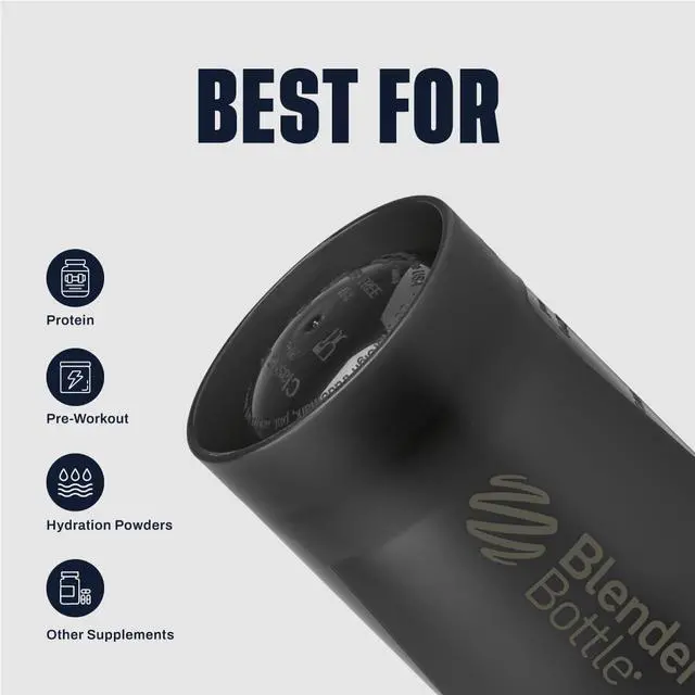 Alt view image 4 of 6 - Classic V2 Shaker Bottle Perfect for Protein Shakes and Pre Workout, 28-Ounce, Grey/Black, Black Shadow