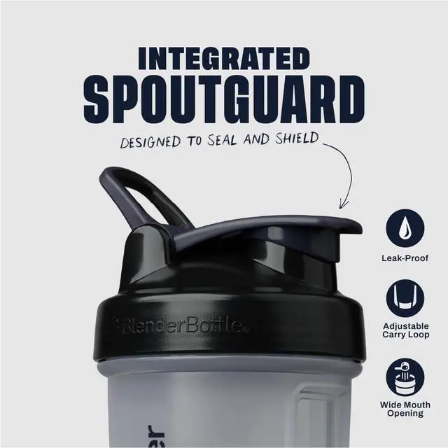 Alt view image 2 of 6 - Classic V2 Shaker Bottle Perfect for Protein Shakes and Pre Workout, 20 oz, Black