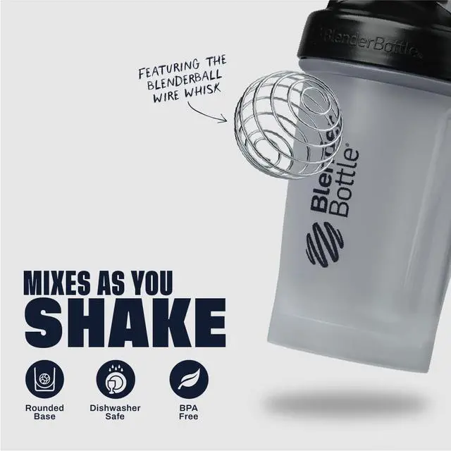 Alt view image 3 of 6 - Classic V2 Shaker Bottle Perfect for Protein Shakes and Pre Workout, 20 oz, Black