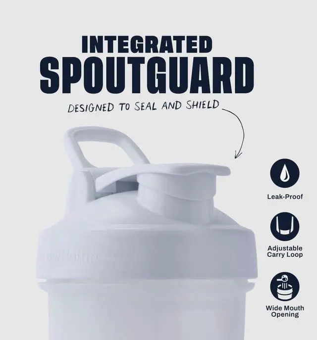 Alt view image 2 of 5 - Classic V2 Shaker Bottle Perfect for Protein Shakes and Pre Workout, 28-oz, Full-Color White