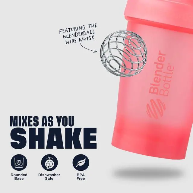 Alt view image 3 of 6 - Classic V2 Shaker Bottle Perfect for Protein Shakes and Pre Workout, 28-Ounce (2 Pack), Pink and Purple