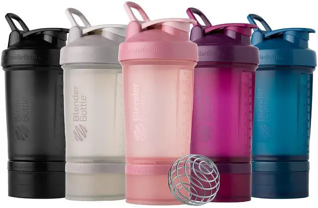 Alt view image 7 of 7 - Shaker Bottle with Pill Organizer and Storage for Protein Powder, Classic V2 ProStak System, 22-Ounce, Smoke Grey