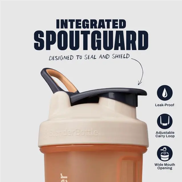 Alt view image 2 of 6 - Classic V2 Shaker Bottle Perfect for Protein Shakes and Pre Workout, 28-oz, Full-Color Tan/Orange