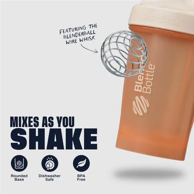 Alt view image 3 of 6 - Classic V2 Shaker Bottle Perfect for Protein Shakes and Pre Workout, 28-oz, Full-Color Tan/Orange