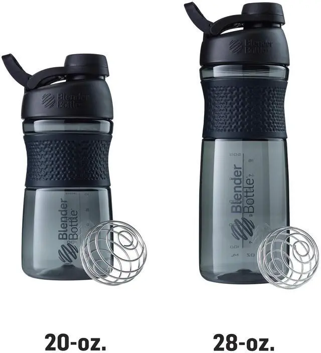 Alt view image 7 of 7 - SportMixer Shaker Bottle Perfect for Protein Shakes and Pre Workout, 20-Ounce, Black