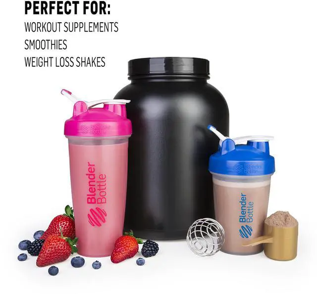 Alt view image 6 of 6 - Classic Shaker Bottle Perfect for Protein Shakes and Pre Workout, 28-Ounce (2 Pack), Pebble Grey