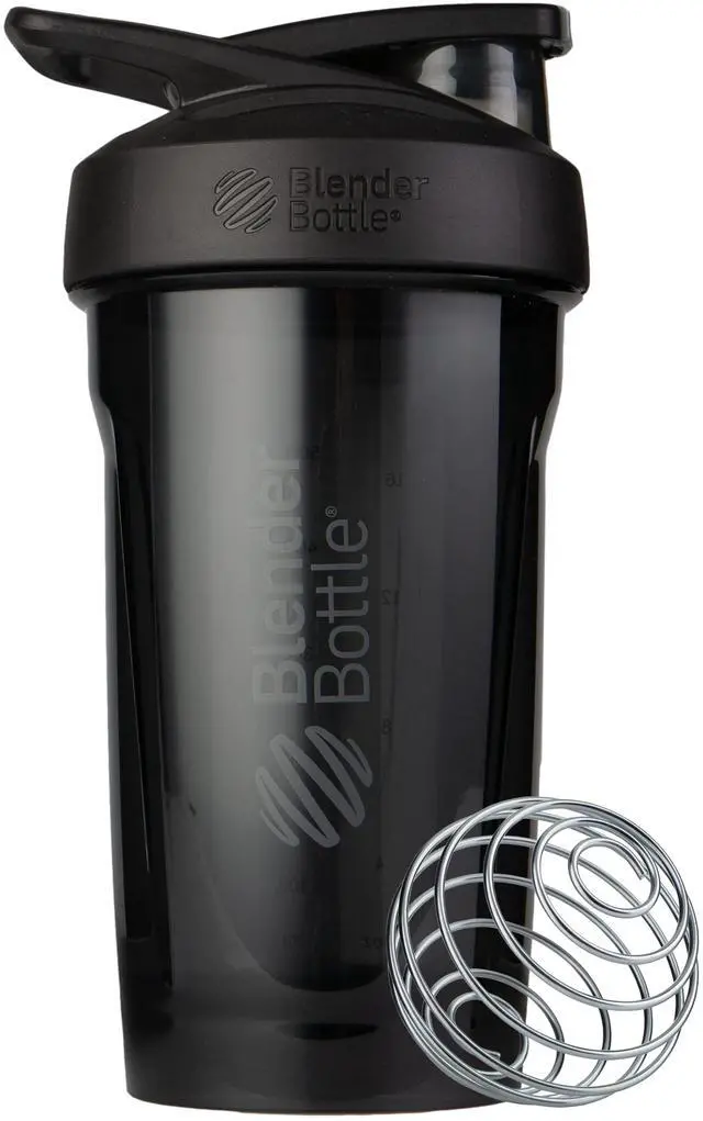 Main image of Sport Shaker Bottle with Wire Whisk, 24-Ounce, Black Protein Shakes & Hydration for Athletes & Fitness Enthusiasts, Easy Mixing, Durable & Lightweight, Lockable Lid