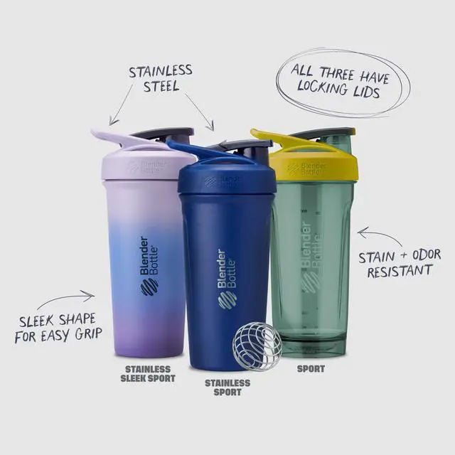 Alt view image 6 of 6 - Sport Shaker Bottle with Wire Whisk, 24-Ounce, Black Protein Shakes & Hydration for Athletes & Fitness Enthusiasts, Easy Mixing, Durable & Lightweight, Lockable Lid