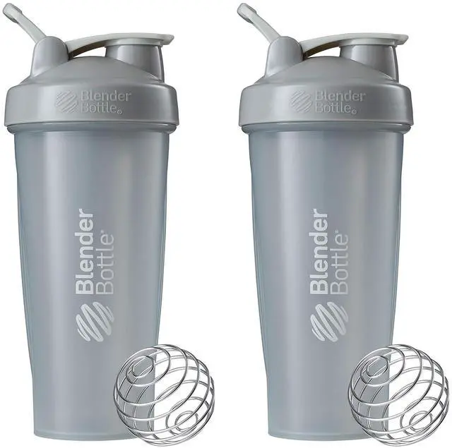 Main image of Classic Shaker Bottle Perfect for Protein Shakes and Pre Workout, 28-Ounce (2 Pack), Pebble Grey