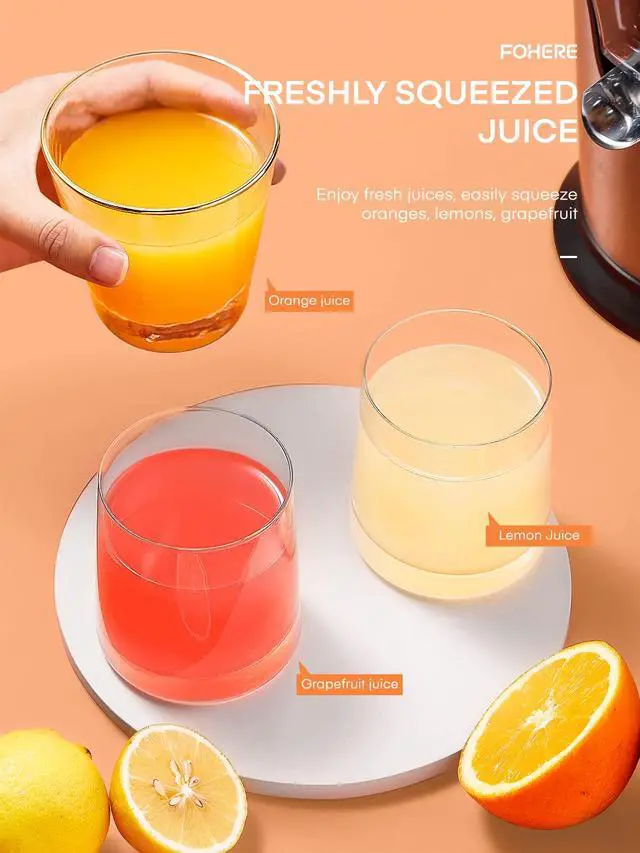 Alt view image 5 of 7 - Orange Juicer Squeezer Electric Citrus Juicer with Two Interchangeable Cones Suitable for orange, lemon and Grapefruit, Brushed Stainless Steel