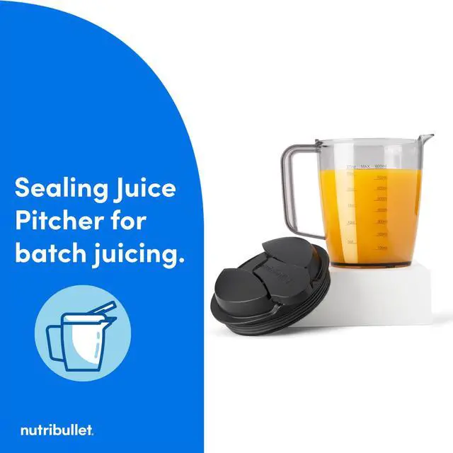 Alt view image 5 of 7 - Juicer, 800W Juicer, Large 3" Feed Chute for Whole Fruits and Vegetables, 27oz Juice Pitcher, .5L Pulp Container, Dual Speeds, BPA Free, Gray, NBJ50100