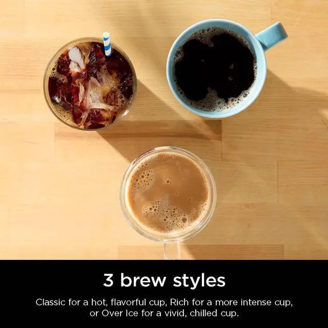 Alt view image 4 of 7 - Pods & Grounds Single-Serve Coffee Maker, K-Cup Pod Compatible, 56-oz. Reservoir, 6-oz. Cup to 24-oz. Travel Mug Brew Sizes, Iced Coffee Maker, Navy, PB041NV