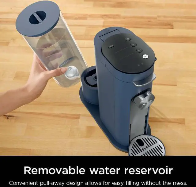 Alt view image 6 of 7 - Pods & Grounds Single-Serve Coffee Maker, K-Cup Pod Compatible, 56-oz. Reservoir, 6-oz. Cup to 24-oz. Travel Mug Brew Sizes, Iced Coffee Maker, Navy, PB041NV