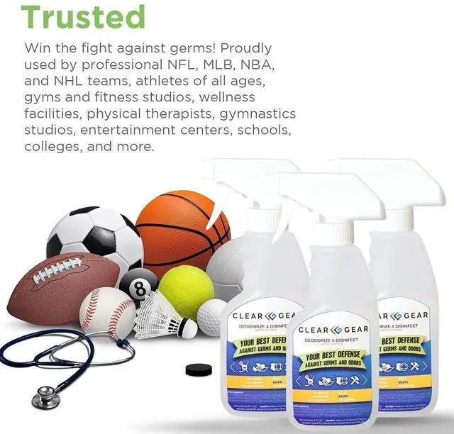 Alt view image 5 of 5 - Disinfectant Cleaner, and Deodorizer For Sports Equipment, Gyms, and Fitness Centers - EPA-Registered, Hospital Grade, Made in USA - 1-Pack of 32 Oz Bottle Disinfecting Spray