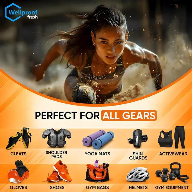 Alt view image 2 of 5 - 2-in-1 Sports Gear Cleaner & Odor Eliminator - 3X Powerful Nano-Enzyme Deodorizer for Athletic Gear, Baseball, Hockey, Football, Boxing, MMA, Gym Bag | Plant-Based | Remove Stink & Dirt