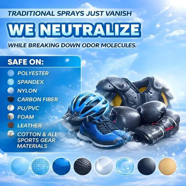 Alt view image 4 of 6 - 2-in-1 Sports Gear Cleaner & Odor Eliminator - 3X Powerful Nano-Enzyme Deodorizer for Athletic Gear, Baseball, Hockey, Football, Boxing, MMA, Gym Bag | Plant-Based | Remove Stink & Dirt