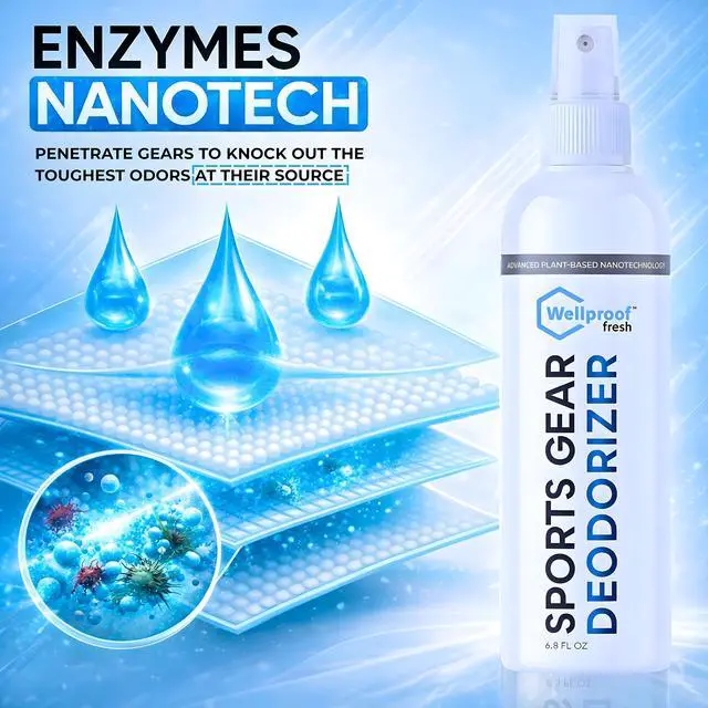 Alt view image 3 of 6 - 2-in-1 Sports Gear Cleaner & Odor Eliminator - 3X Powerful Nano-Enzyme Deodorizer for Athletic Gear, Baseball, Hockey, Football, Boxing, MMA, Gym Bag | Plant-Based | Remove Stink & Dirt