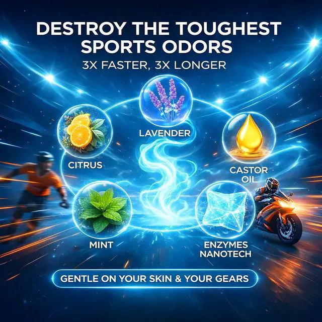 Alt view image 5 of 6 - 2-in-1 Sports Gear Cleaner & Odor Eliminator - 3X Powerful Nano-Enzyme Deodorizer for Athletic Gear, Baseball, Hockey, Football, Boxing, MMA, Gym Bag | Plant-Based | Remove Stink & Dirt