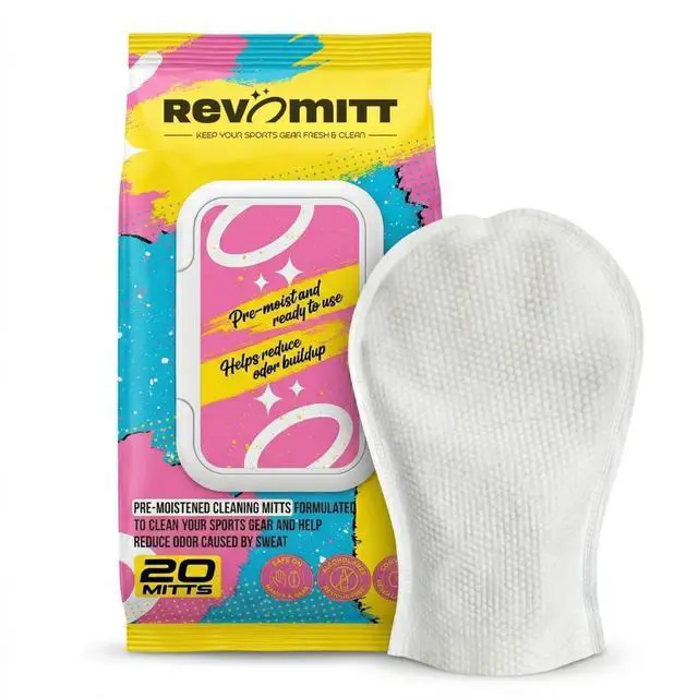 Main image of Sports Gear Cleaning Mitts - Pre-Moistened Mitts to Clean and Deodorize Shoes, Yoga Mats, Boxing Gloves, Cleats, Helmets, & More - 20 Count