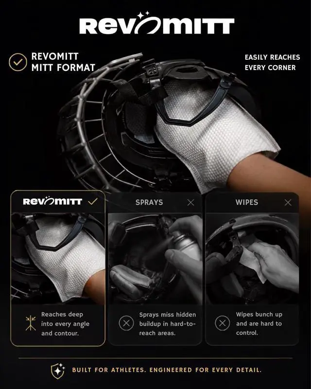 Alt view image 5 of 7 - Sports Gear Cleaning Mitts - Pre-Moistened Mitts to Clean and Deodorize Shoes, Yoga Mats, Boxing Gloves, Cleats, Helmets, & More - 20 Count